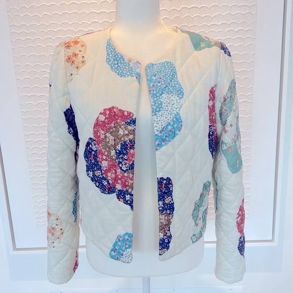 Jackets & Blazers - House of Harlow Lightweight Cropped Quilted Linen Blended Jacket
